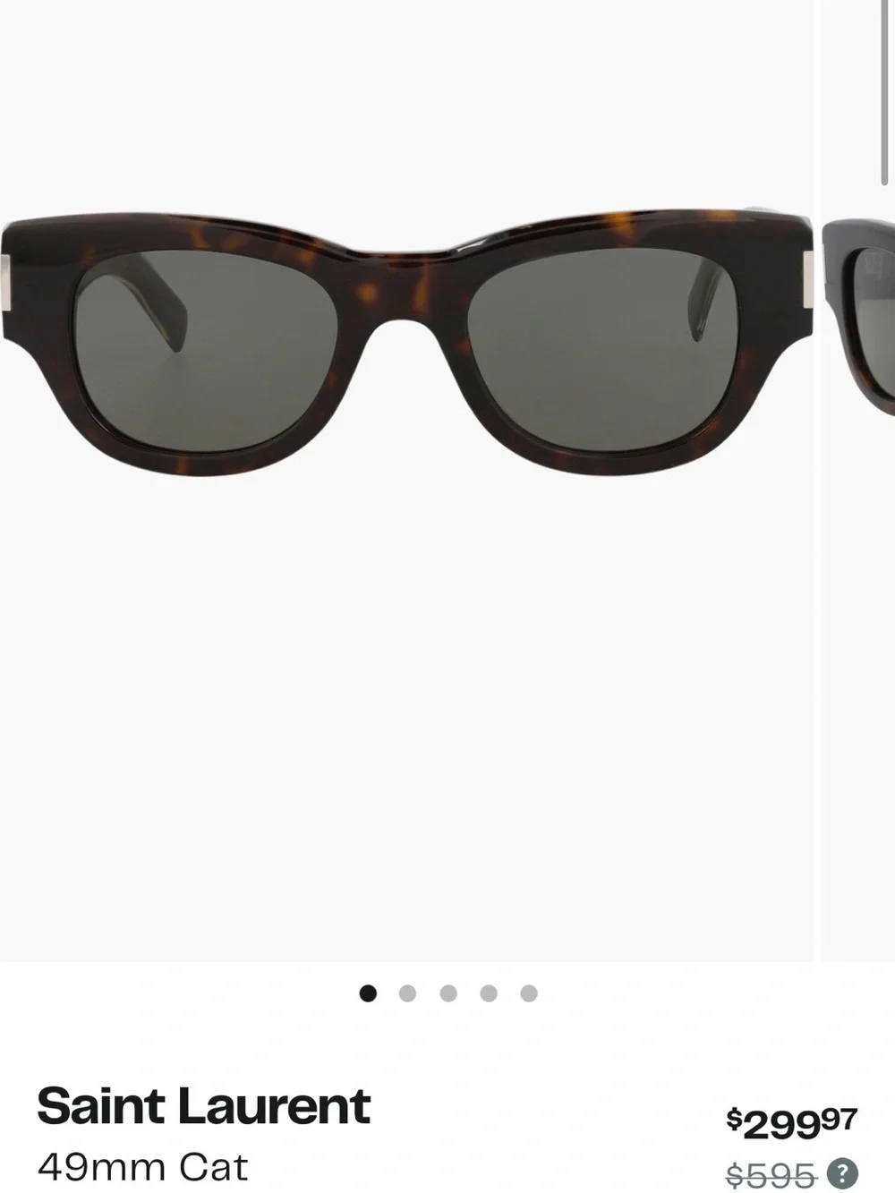 Saint Laurent Tortoiseshell Frame Black Lens Sunglasses